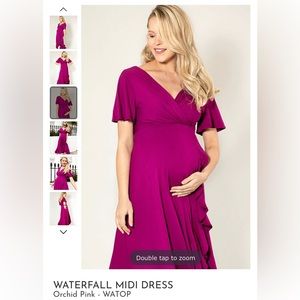 Tiffany rose waterfall midi dress in orchid pink